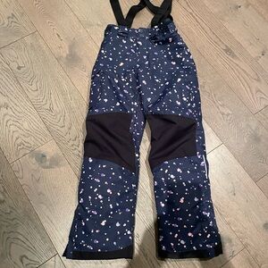 Kids Navy Snowboarding pants with Pink & Purple Speckle Print